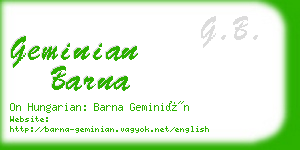 geminian barna business card